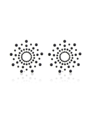 Paire de cache tétons adhésifs strass noir