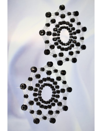 Paire de cache tétons adhésifs strass noir