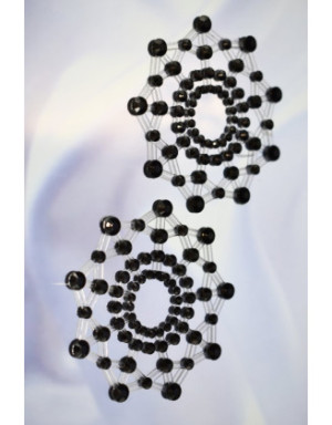 Paire de cache tétons adhésifs strass noir