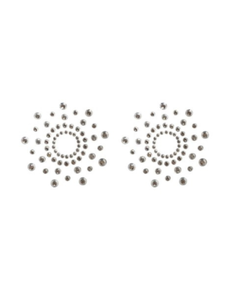 Paire de cache tétons adhésifs strass blanc