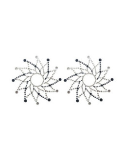 Paire de cache tétons adhésifs strass noir et blanc