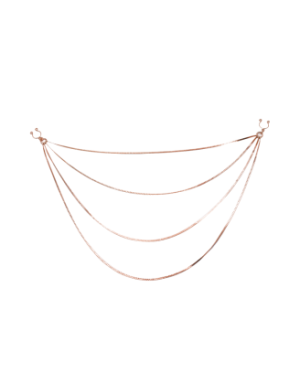 bijou pinces tétons avec 4 chainettes doré rose