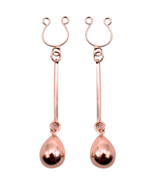 Bijou pince téton, forme perle doré rose