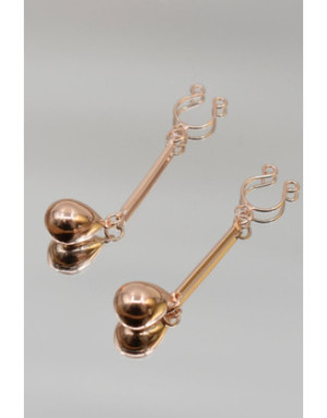 Bijou pince téton, forme perle doré rose