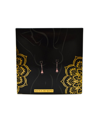 Bijou pince téton, forme perle doré rose