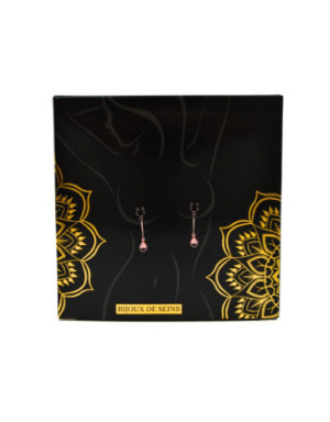 Bijou pince téton, forme perle doré rose