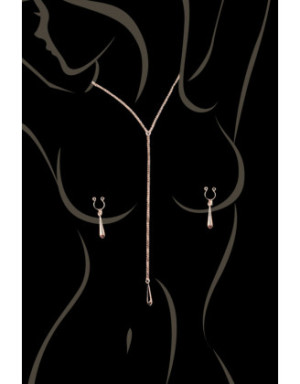 bijoux de corps, pinces de seins goutte et tour de cou chainette