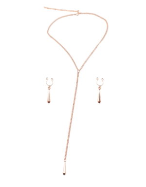 bijoux de corps, pinces de seins goutte et tour de cou chainette