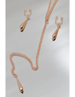bijoux de corps, pinces de seins goutte et tour de cou chainette
