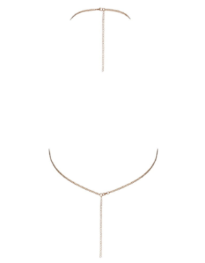 Top bijou doré à chaînes & strass
