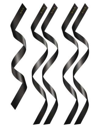 Set de 5 bandeaux satinés noirs chevilles poignets et yeux