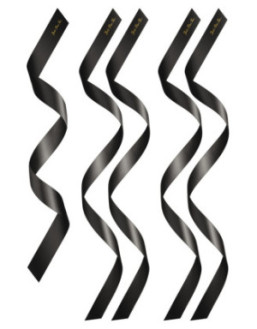 Set de 5 bandeaux satinés noirs chevilles poignets et yeux