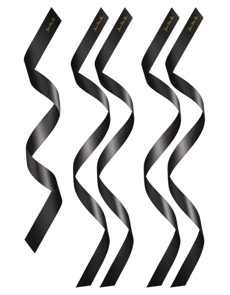 Set de 5 bandeaux satinés noirs chevilles poignets et yeux