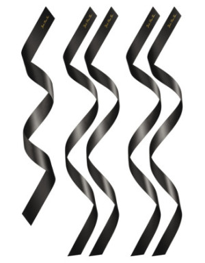 Set de 5 bandeaux satinés noirs chevilles poignets et yeux