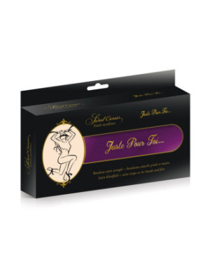 Set de 5 bandeaux satinés violets chevilles poignets et yeux