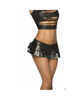 Jupette double fronce Wet  Black