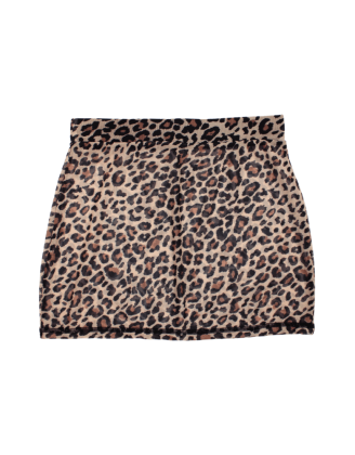 Jupe en résille transparente imprimé léopard Clara