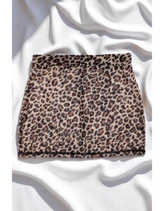 Jupe en résille transparente imprimé léopard Clara