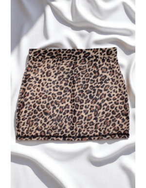Jupe en résille transparente imprimé léopard Clara