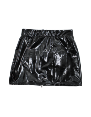 Jupe noire en simili cuir avec zip Lara