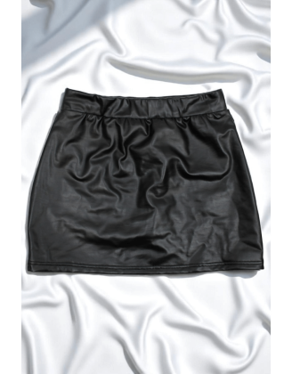 Jupe noire en simili cuir mat Sifia