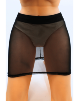 Jupe noire en résille transparente Maya