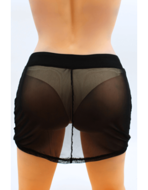 Jupe noire en résille transparente Maya