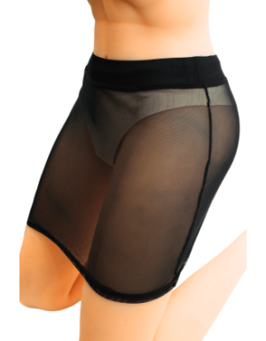Jupe noire en résille transparente Maya