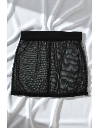 Jupe noire en résille transparente Maya