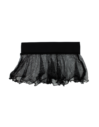 Mini jupe noire en résille large transparente Sofia