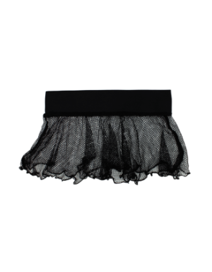 Mini jupe noire en résille large transparente Sofia