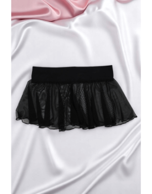 Mini jupe noire en résille transparente Stella