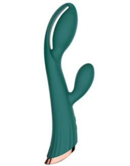 Vibromasseur vert avec stimulateur de clitoris LRIS USB