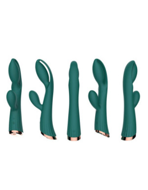 Vibromasseur vert avec stimulateur de clitoris LRIS USB