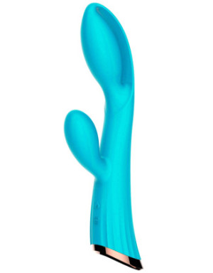Vibromasseur bleu avec stimulateur de clitoris LRIS USB