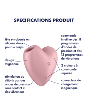 Stimulateur de clitoris USB en forme de cœur Cuttie Heart Satisfyer