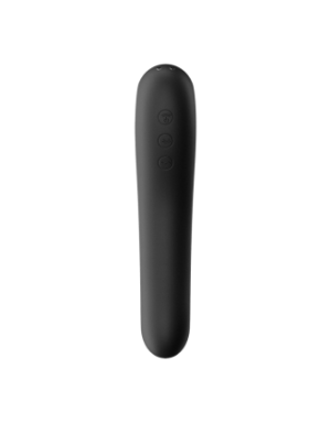 2 en 1 Stimulateur de clitoris et vibromasseur connecté USB noir Dual Kiss Satisfyer