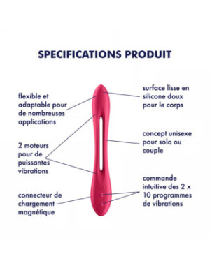 Sextoy flexible multifonction, vibromasseur, cockring, stimulateur de clitoris USB Elastic Joy Satisfyer