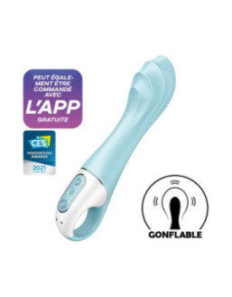 Vibromasseur gonflant connecté bleu USB Air Pump Vibrator 5+ Satisfyer