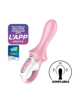 Vibromasseur anal gonflant connecté rose USB Air Pump Booty 5+ Satisfyer