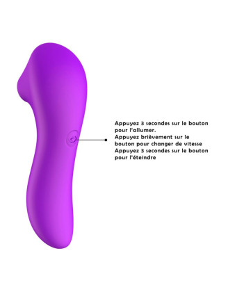 Stimulateur succion de clitoris et tétons USB violet