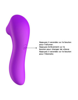 Stimulateur succion de clitoris et tétons USB violet