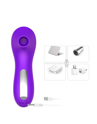Stimulateur succion de clitoris et tétons USB violet