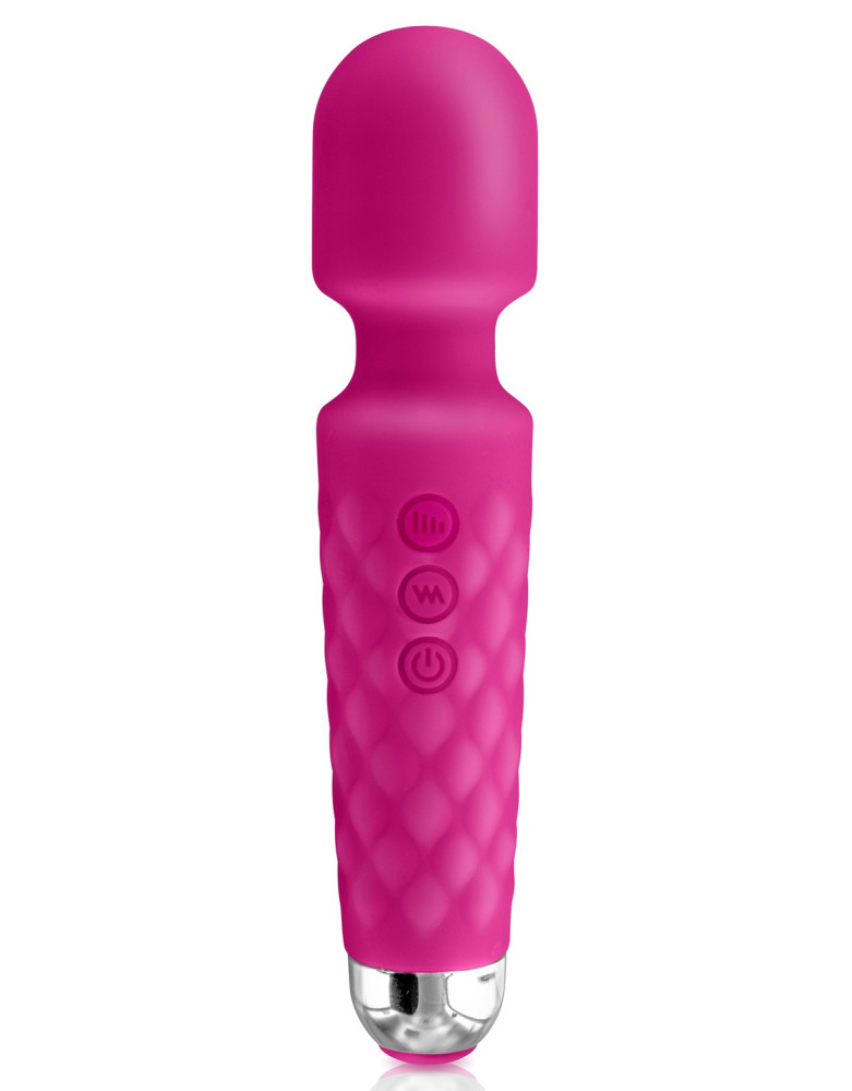 Vibromasseur wand rose 20 vitesses USB