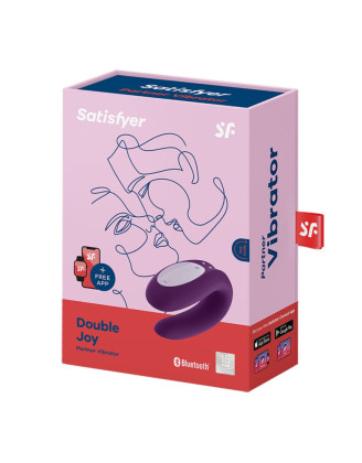 Vibromasseur pour couple connecté violet Double JOY Satisfyer