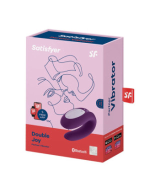 Vibromasseur pour couple connecté violet Double JOY Satisfyer