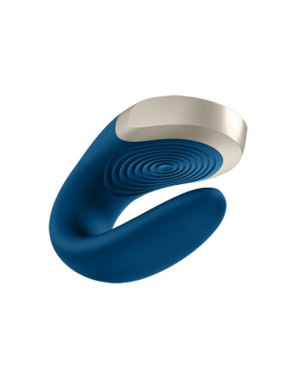 Vibromasseur connecté pour couple avec télécommande Double Love bleu Satisfyer