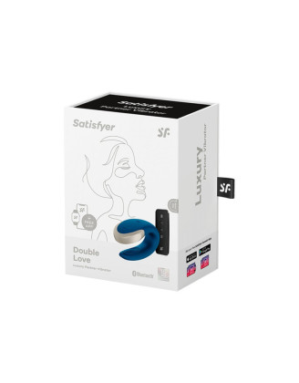 Vibromasseur connecté pour couple avec télécommande Double Love bleu Satisfyer