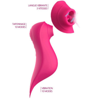 Le vibromasseur stimulateur Fuschia 3 en 1