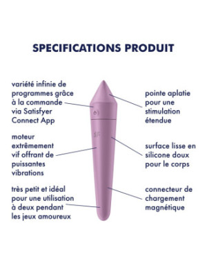 Vibromasseur connecté lilas USB Ultra Power Bullet 8 Satisfyer
